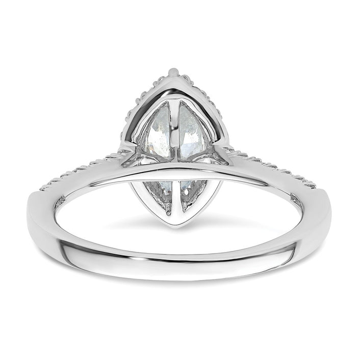 Buy Stylish 14K White Gold Halo Engagement Ring | 3/4 Carat Marquise Center-5