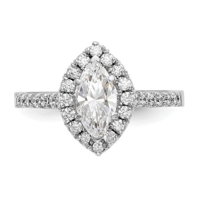 Buy Exclusive 14K White Gold Semi-Mount Engagement Ring, 1 Carat Marquise & Diamonds-4