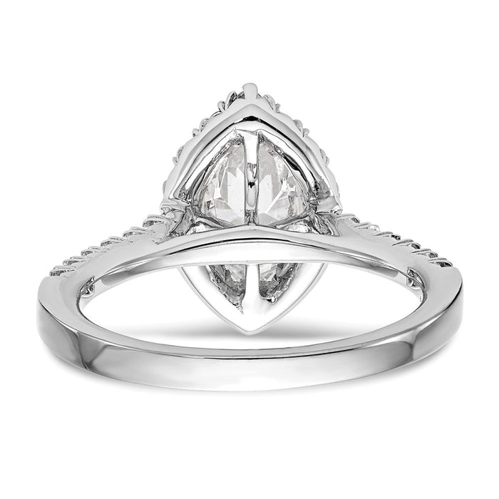 Buy Exclusive 14K White Gold Semi-Mount Engagement Ring, 1 Carat Marquise & Diamonds-5