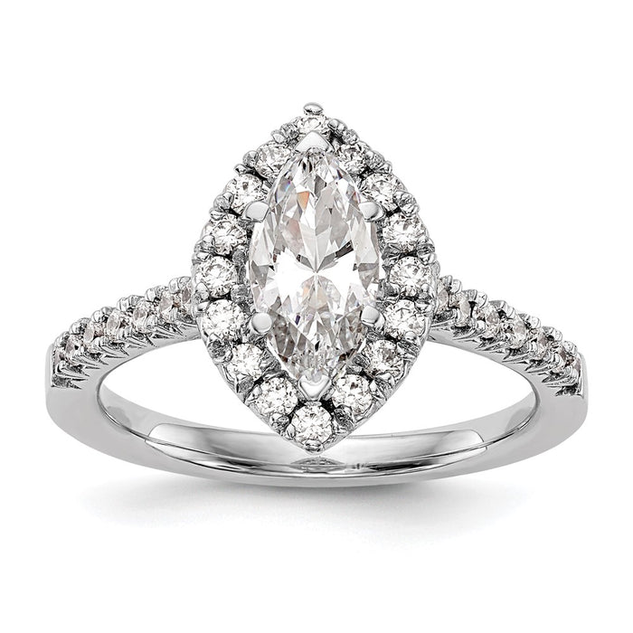 Buy Exclusive 14K White Gold Semi-Mount Engagement Ring, 1 Carat Marquise & Diamonds-1