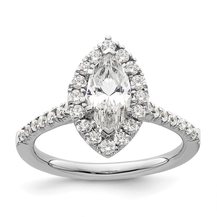 Buy Exclusive 14K White Gold Semi-Mount Engagement Ring for 1.25 Carat Marquise-1