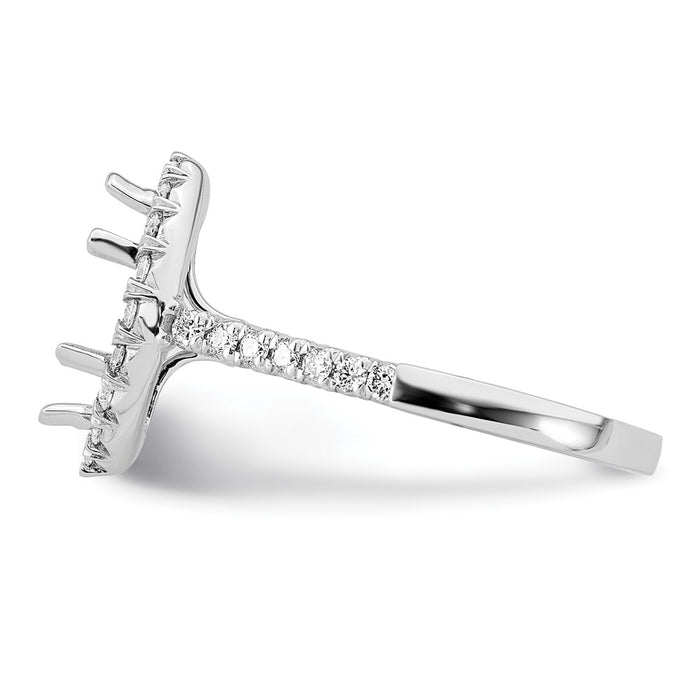 Exclusive 14K White Gold Halo Engagement Ring for 1.5 Carat Marquise Center-3