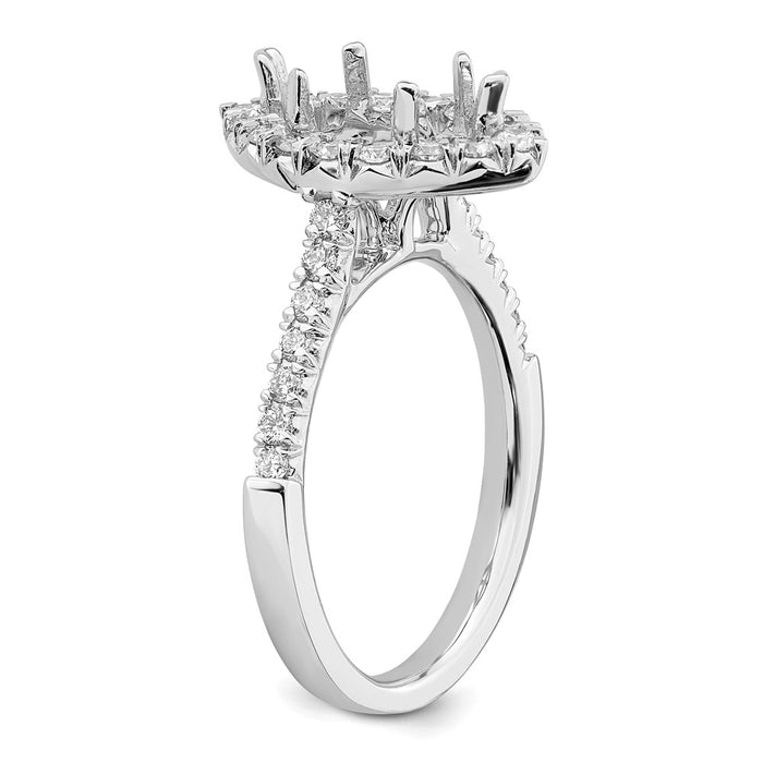 Exclusive 14K White Gold Halo Engagement Ring for 1.5 Carat Marquise Center-6