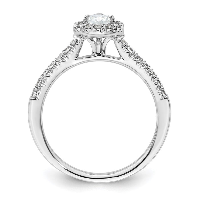 Buy Exclusive 14K White Gold Halo Engagement Ring, 1/3 Carat Pear Center & Accents-2