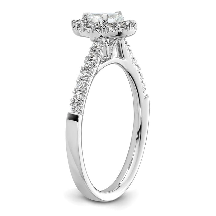 Buy Exclusive 14K White Gold Halo Engagement Ring, 1/3 Carat Pear Center & Accents-6