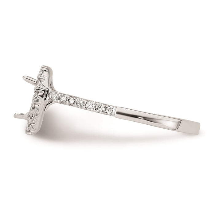 Buy 14K White Gold Halo Semi-Mount Engagement Ring, 1/2 Carat Pear Center, Affordable!-3