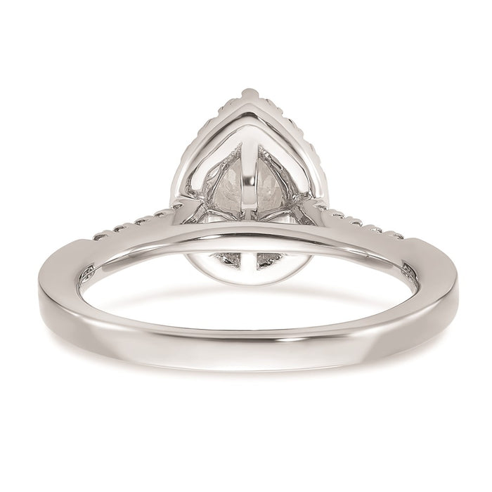 Buy 14K White Gold Halo Semi-Mount Engagement Ring, 1/2 Carat Pear Center, Affordable!-5