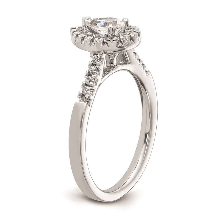 Buy 14K White Gold Halo Semi-Mount Engagement Ring, 1/2 Carat Pear Center, Affordable!-6