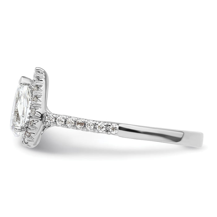 Buy Stylish 14K White Gold Halo Engagement Ring with 3/4 Carat Pear Center-3
