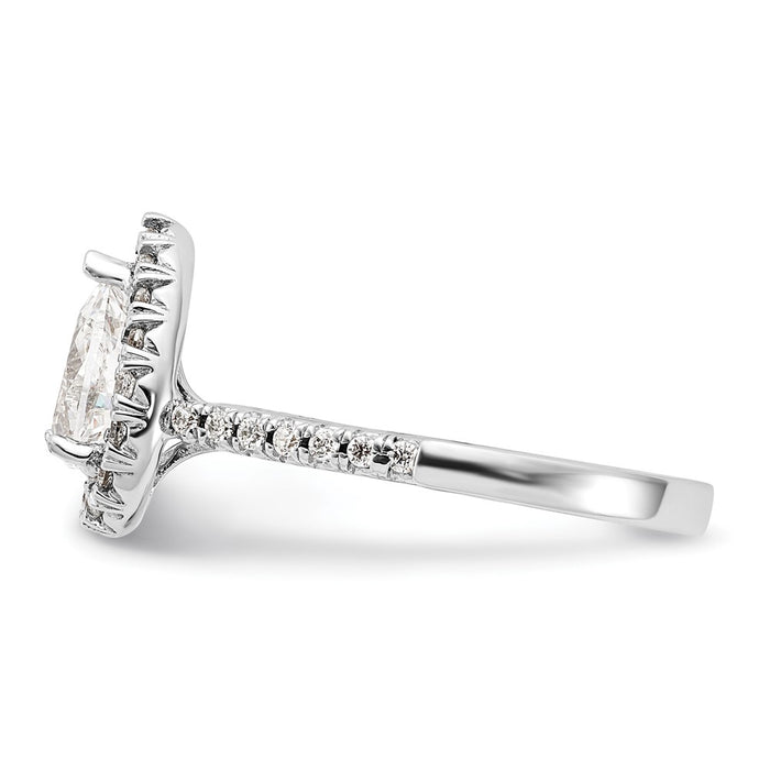 Buy Exclusive 14K White Gold Halo Engagement Ring | 1 Carat Pear Center & 3/8 Carat Accents-3
