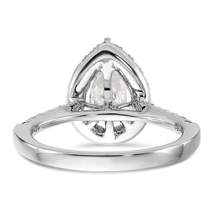 Buy Exclusive 14K White Gold Halo Engagement Ring | 1 Carat Pear Center & 3/8 Carat Accents-5