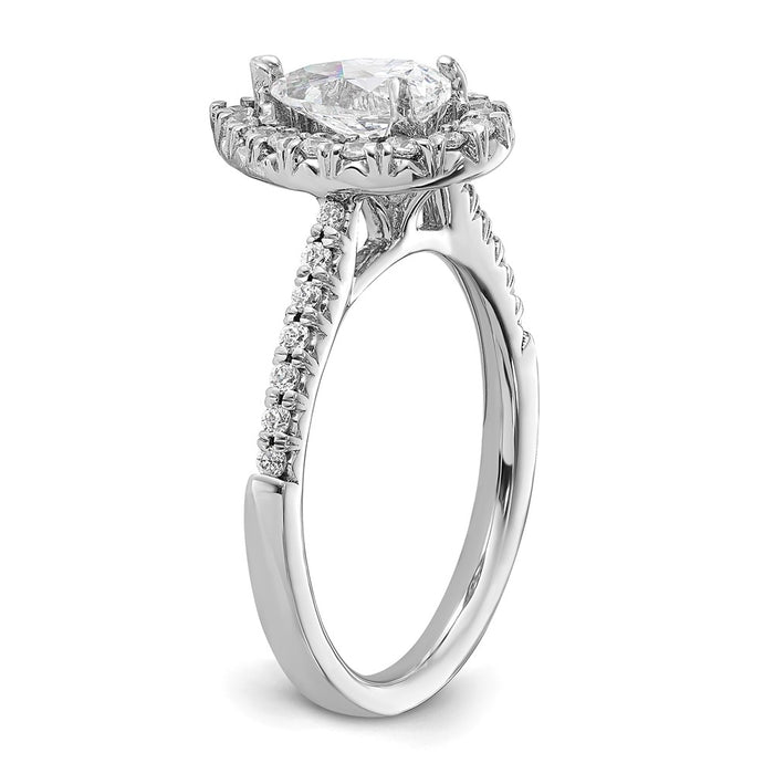Buy Exclusive 14K White Gold Halo Engagement Ring | 1 Carat Pear Center & 3/8 Carat Accents-6