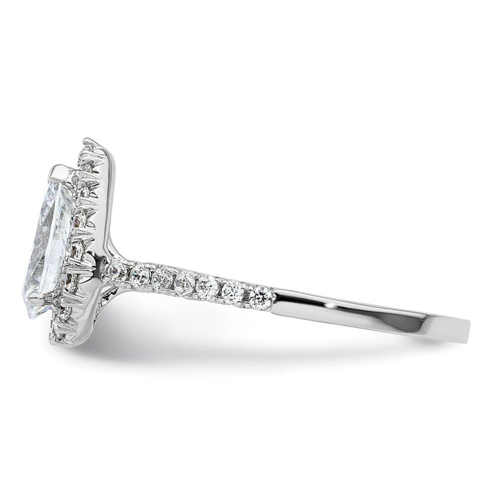 High-Quality 14K White Gold Halo Engagement Ring, 1.25ct Pear Center, Stylish Value-3