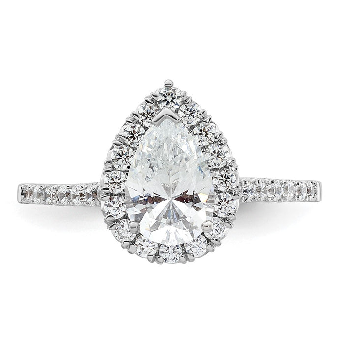 High-Quality 14K White Gold Halo Engagement Ring, 1.25ct Pear Center, Stylish Value-4