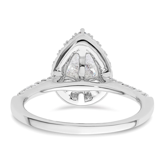 High-Quality 14K White Gold Halo Engagement Ring, 1.25ct Pear Center, Stylish Value-5