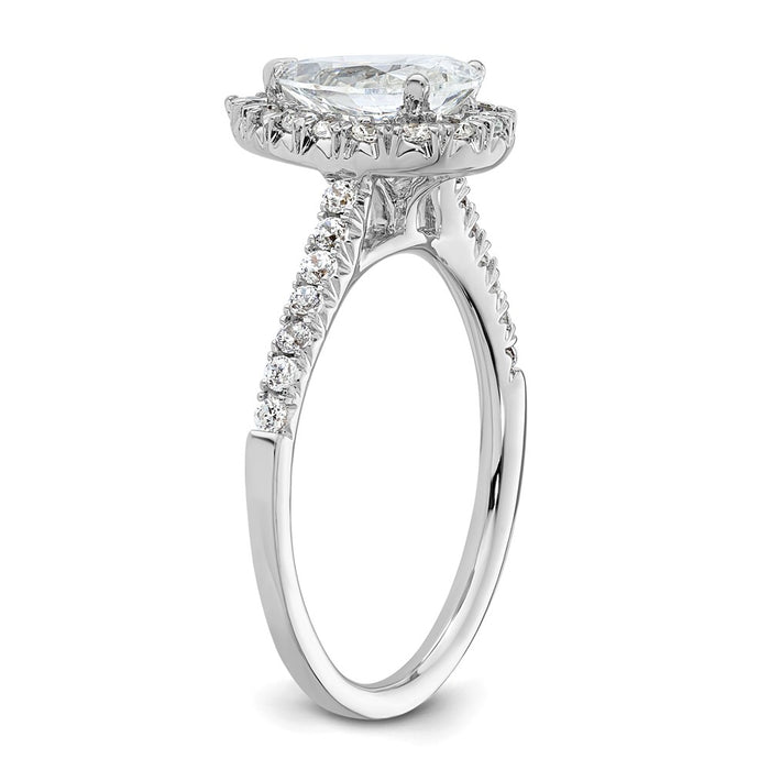 High-Quality 14K White Gold Halo Engagement Ring, 1.25ct Pear Center, Stylish Value-6