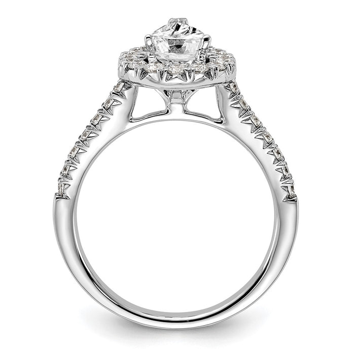 Buy Stylish 14K White Gold Halo Engagement Ring, 1.5 Carat Pear Center, Value!-2