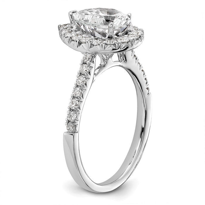 Buy Stylish 14K White Gold Halo Engagement Ring, 1.5 Carat Pear Center, Value!-6