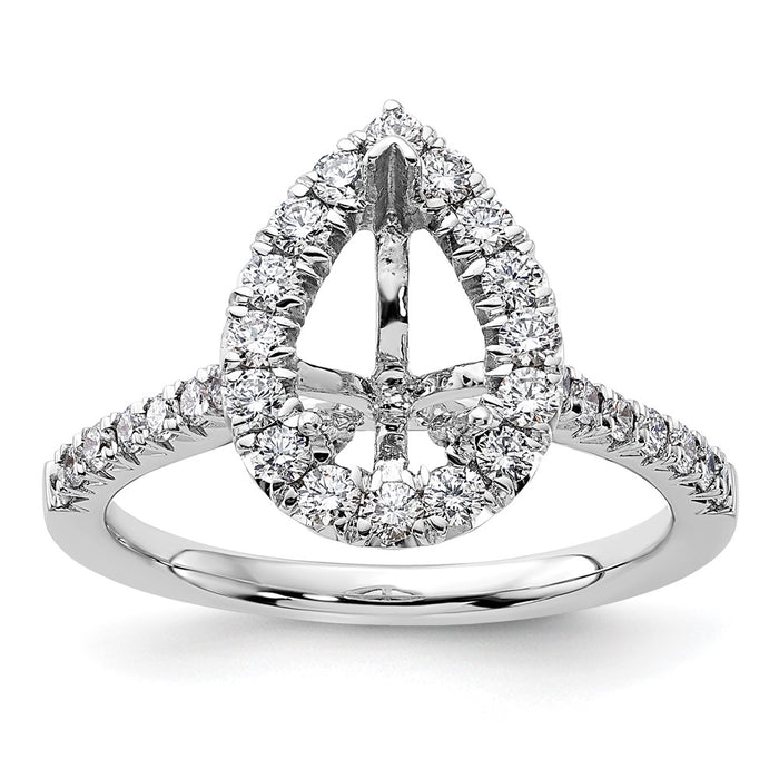 Buy Stylish 14K White Gold Halo Engagement Ring, 1.5 Carat Pear Center, Value!-7