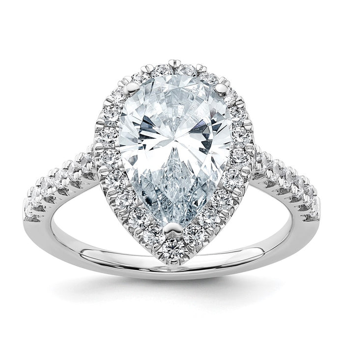 Buy Exclusive 14k White Gold Pear Halo Engagement Ring - Lab-Grown Diamond, VS/SI+-7
