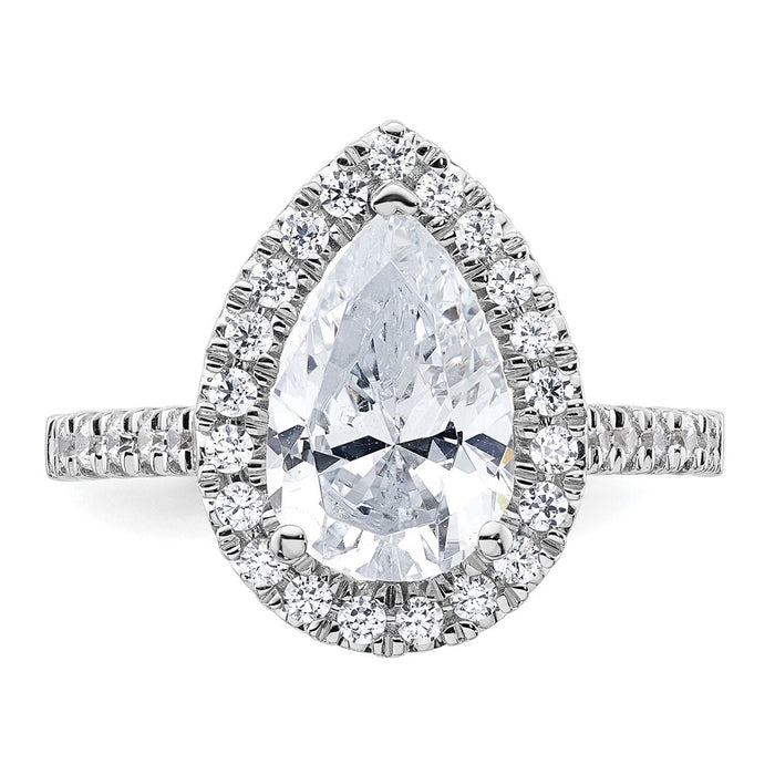 Buy Exclusive 14k White Gold Pear Halo Engagement Ring - Lab-Grown Diamond, VS/SI+-4
