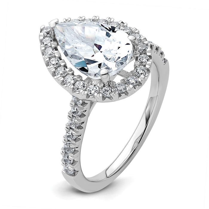 Buy Exclusive 14k White Gold Pear Halo Engagement Ring - Lab-Grown Diamond, VS/SI+-6