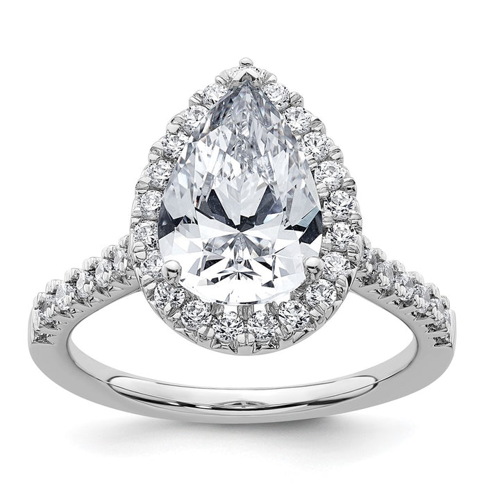 Buy Exclusive 14k White Gold Pear Halo Engagement Ring - Lab-Grown Diamond, VS/SI+-1