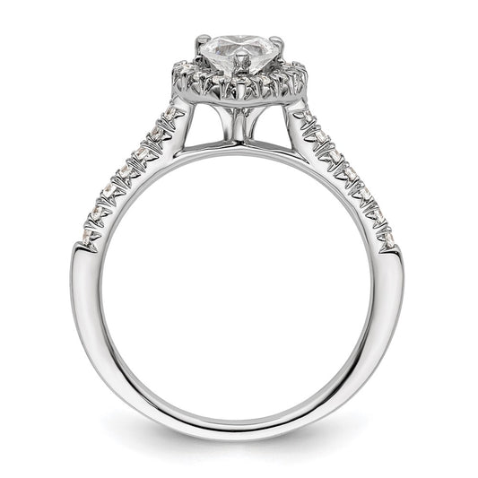 High-Quality 14K White Gold Halo Engagement Ring, 1/2 Carat Heart Center - Luxury Value!