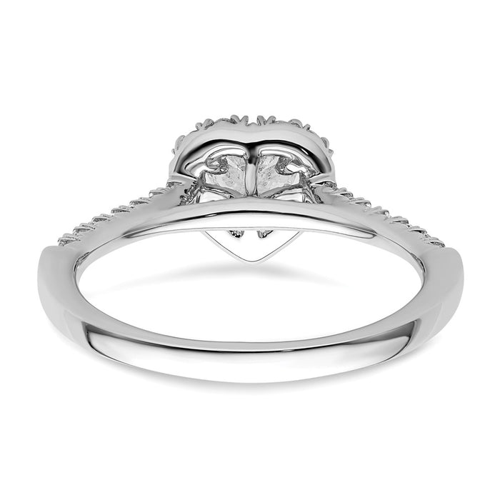High-Quality 14K White Gold Halo Engagement Ring, 1/2 Carat Heart Center - Luxury Value!-5