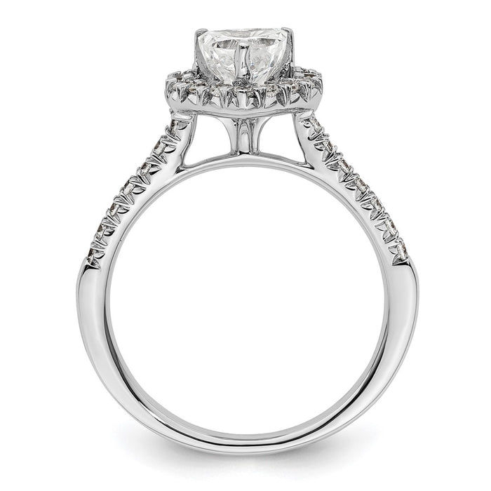 Buy Exclusive 14K White Gold Halo Engagement Ring, 1/3 Carat Diamonds, 3/4 Carat Heart-2