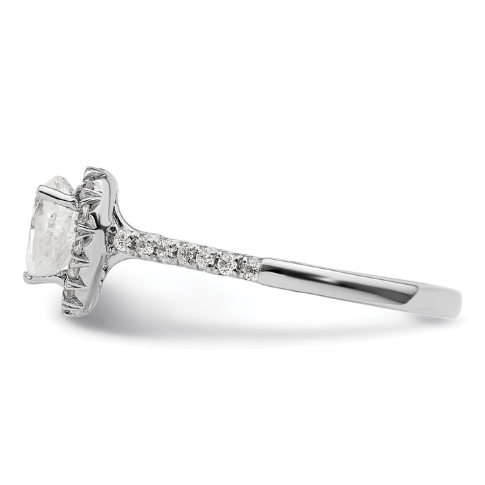 Buy Exclusive 14K White Gold Halo Engagement Ring, 1/3 Carat Diamonds, 3/4 Carat Heart-3