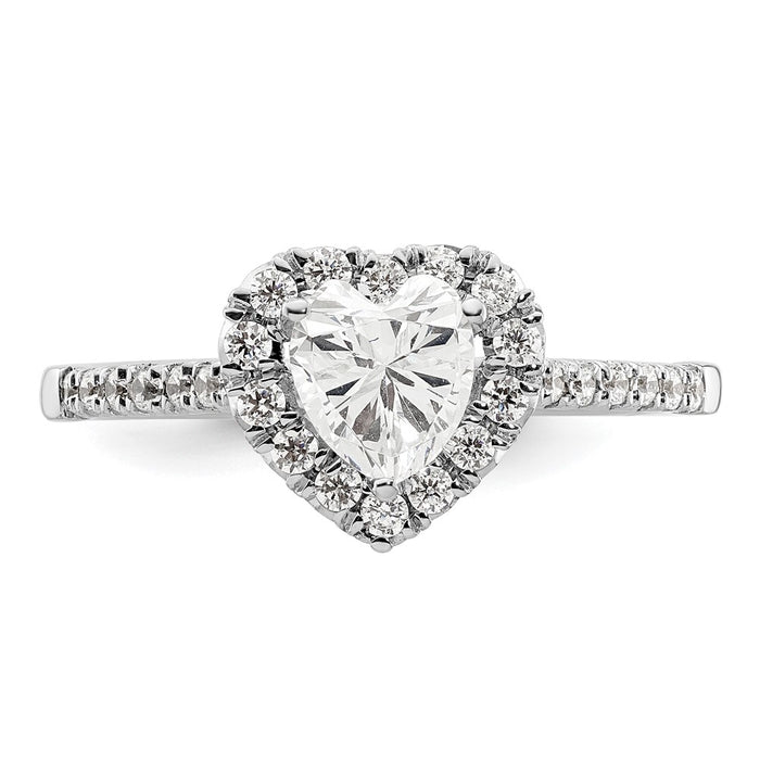 Buy Exclusive 14K White Gold Halo Engagement Ring, 1/3 Carat Diamonds, 3/4 Carat Heart-4