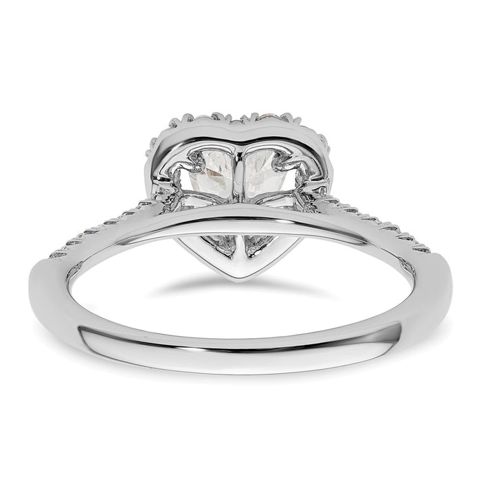 Buy Exclusive 14K White Gold Halo Engagement Ring, 1/3 Carat Diamonds, 3/4 Carat Heart-5