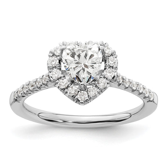 Buy Exclusive 14K White Gold Halo Engagement Ring, 1/3 Carat Diamonds, 3/4 Carat Heart