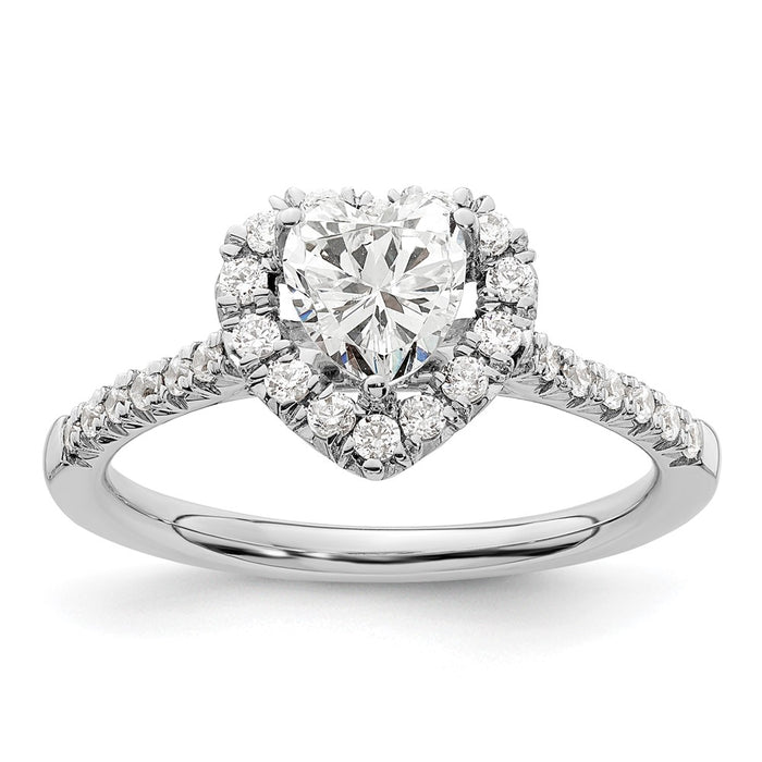 Buy Exclusive 14K White Gold Halo Engagement Ring, 1/3 Carat Diamonds, 3/4 Carat Heart-1