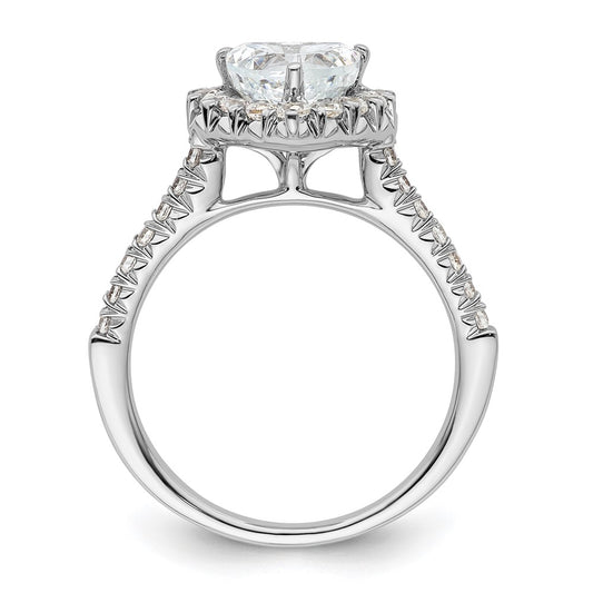 Exclusive 14K White Gold Halo Semi-Mount Ring for 1.25 Carat Heart Stone