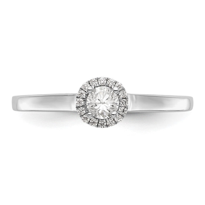 Buy Exclusive 14K White Gold Halo Engagement Ring, 1/5 Carat Center Stone & Accents-4
