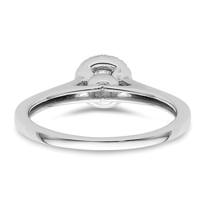 High-Quality 14K White Gold Halo Engagement Ring | 1/3 Carat Round Center, Stylish Design-5