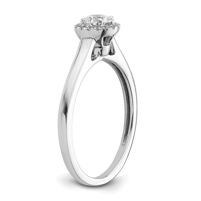 High-Quality 14K White Gold Halo Engagement Ring | 1/3 Carat Round Center, Stylish Design-6