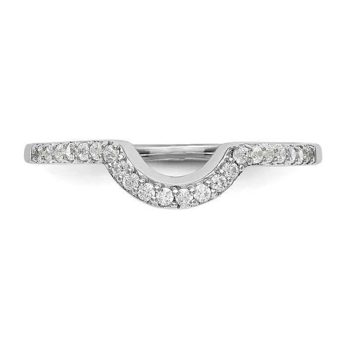 Buy Exclusive 14K White Gold Contoured Wedding Band with 1/6 Carat Diamonds-4
