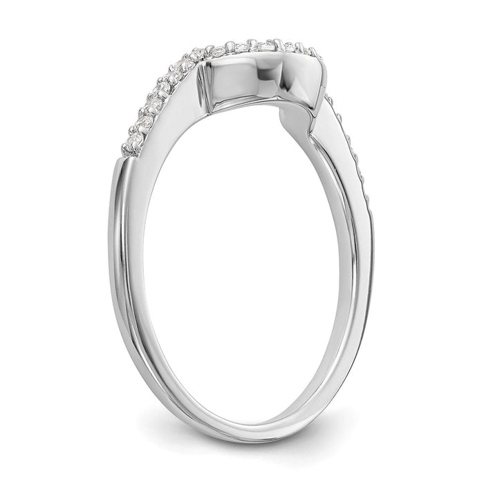 Buy Exclusive 14K White Gold Contoured Wedding Band with 1/6 Carat Diamonds-6