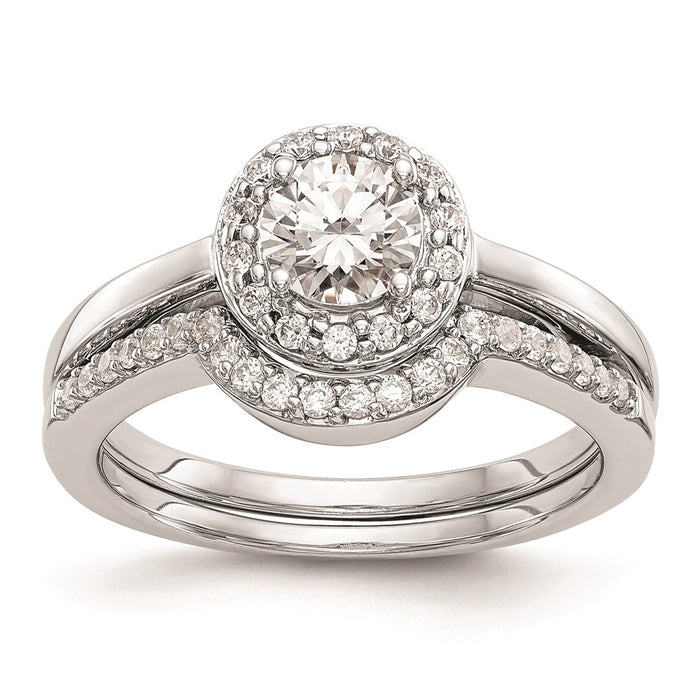 Buy Affordable 14K White Gold Halo Engagement Ring Setting for 1/2 Carat-5