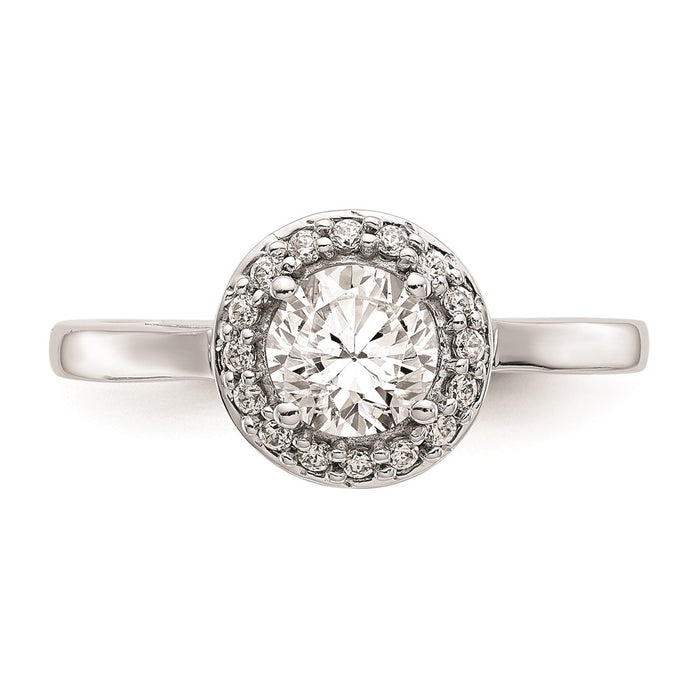 High-Quality 14K White Gold Halo Engagement Ring Setting for 3/4 Carat Stone-4