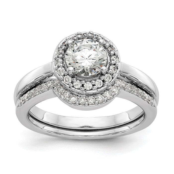 Buy Exclusive 14K White Gold Halo Semi-Mount Engagement Ring - 3/4 Carat-7