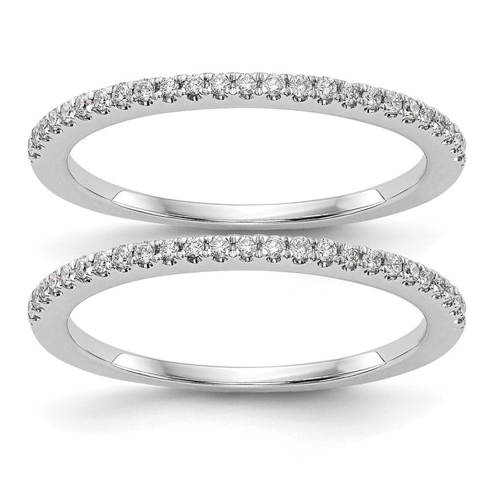 Exclusive 14K White Gold Diamond Wedding Band Set - 1/4 Carat, Stylish Value-1