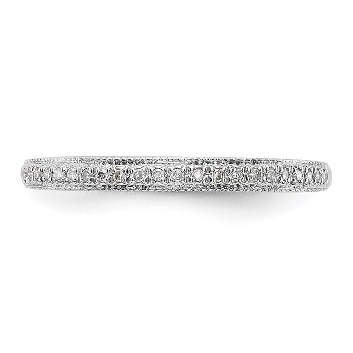 Buy Designer 14K White Gold Diamond Wedding Band Set - 1/8 Carat, Affordable Pair-4