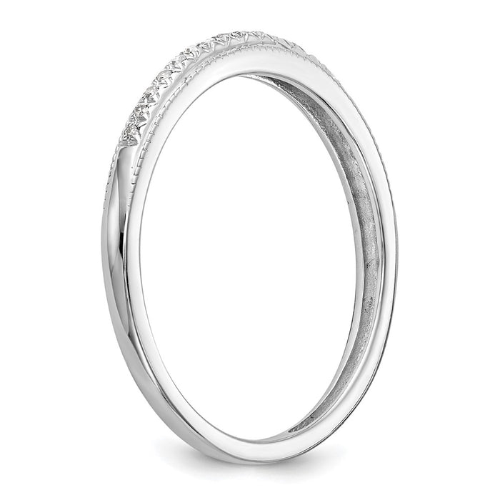 Buy Designer 14K White Gold Diamond Wedding Band Set - 1/8 Carat, Affordable Pair-6
