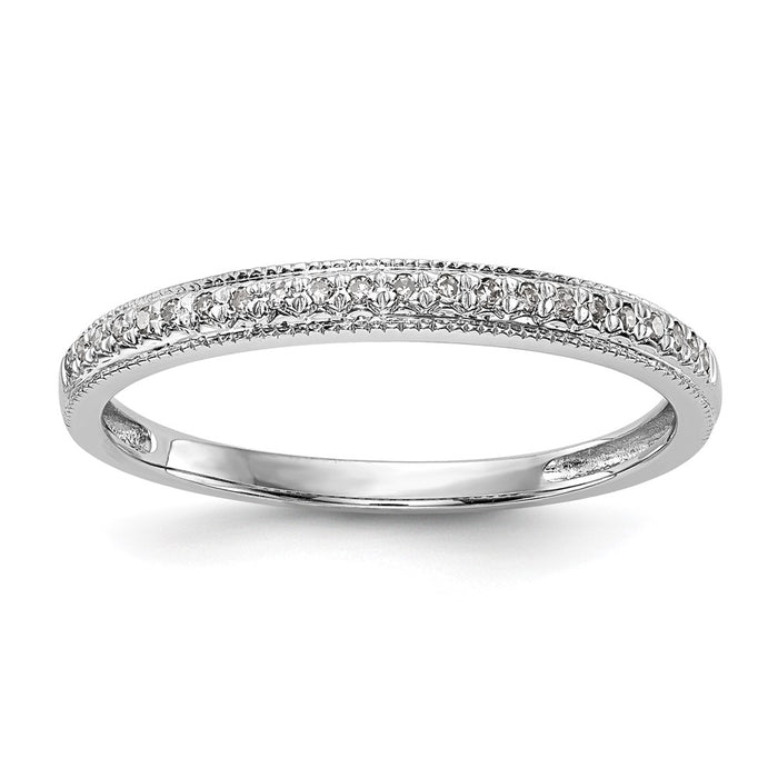 Buy Designer 14K White Gold Diamond Wedding Band Set - 1/8 Carat, Affordable Pair-1