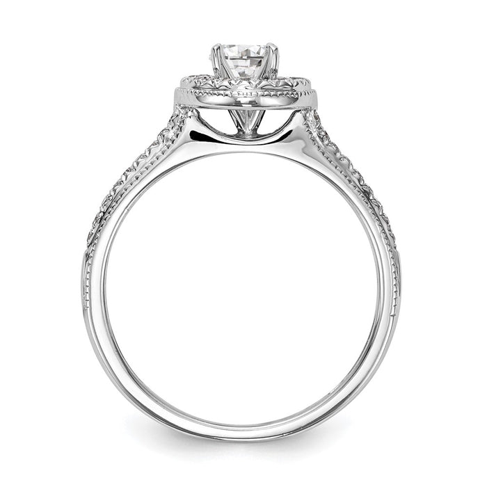 Buy Exclusive 14K White Gold Halo Semi-Mount Engagement Ring, 1/4 Carat-2