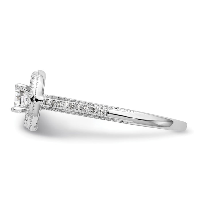 Buy Exclusive 14K White Gold Halo Semi-Mount Engagement Ring, 1/4 Carat-3